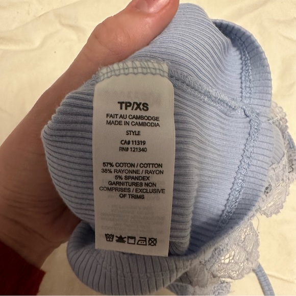 Garage | BabyBlue Lace Trim Cami - Picture 4 of 4